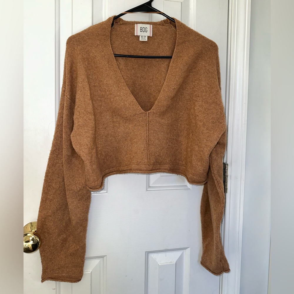 Brown cropped sweater in a size xs!